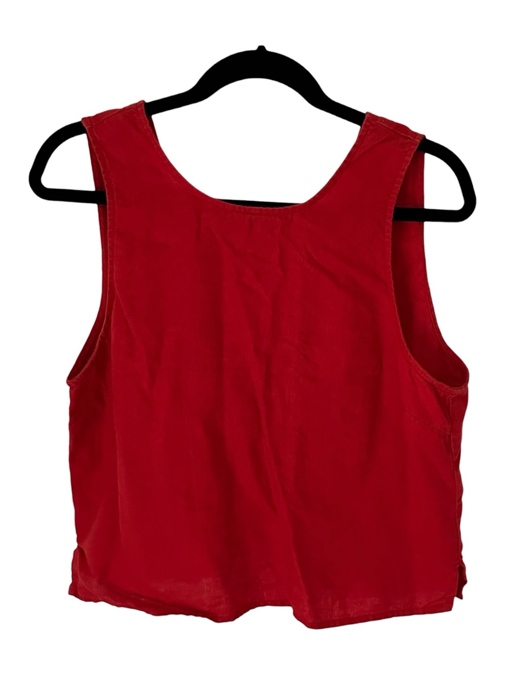 Madewell Red Linen Tie-Back Sleeveless Tank Top